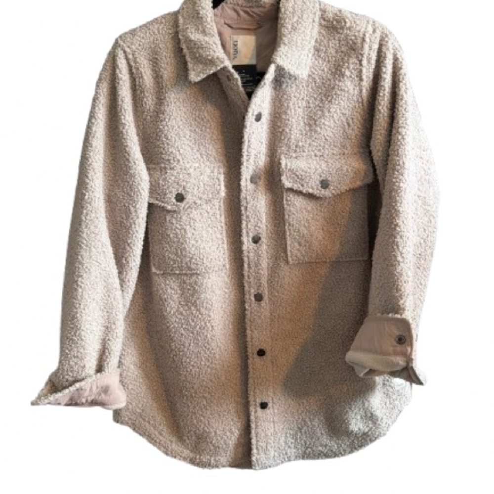 Womens Vuori Sycamore Cream Sherpa Button-Up Jacket